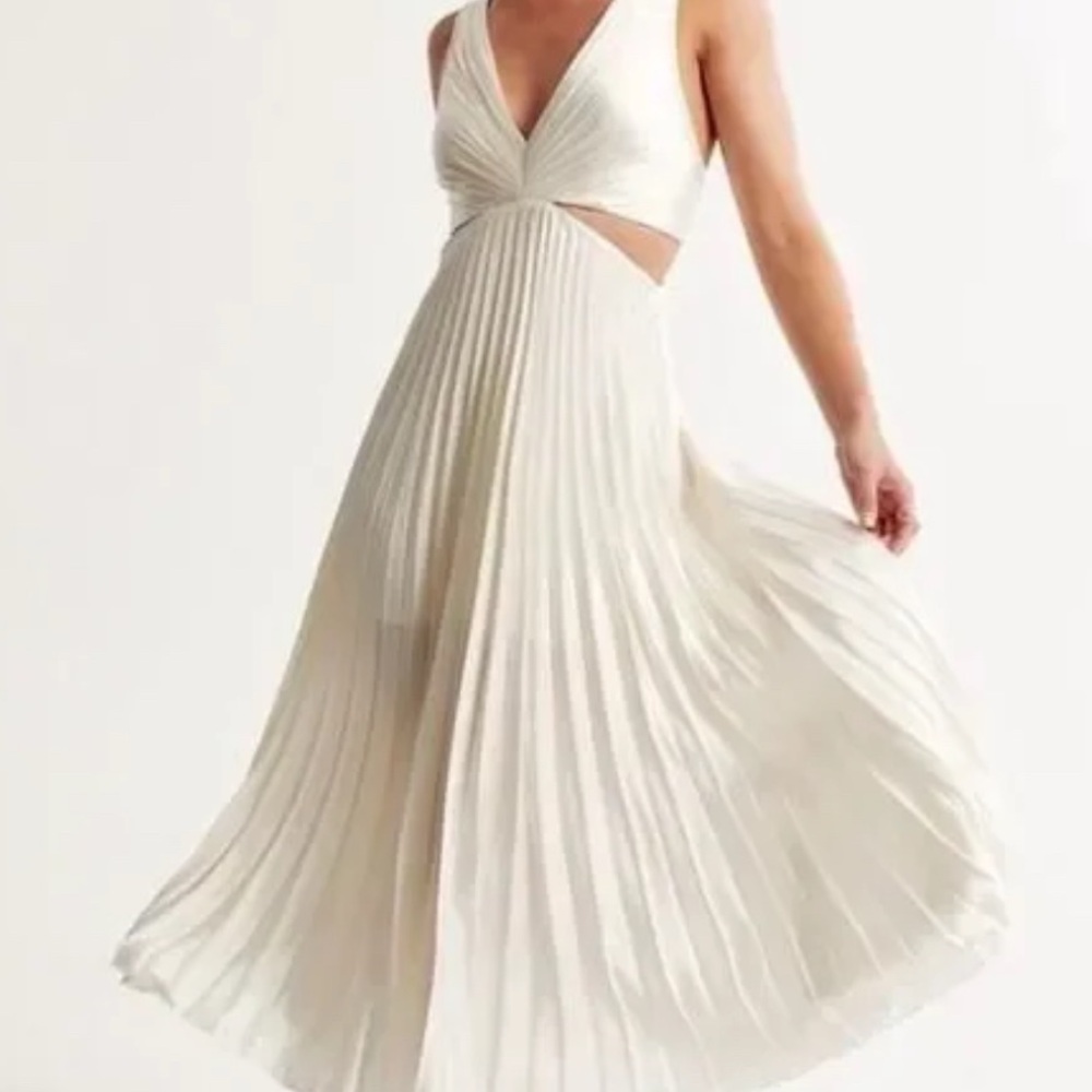 The A&F Giselle Pleated Cutout Maxi Dress NWT L